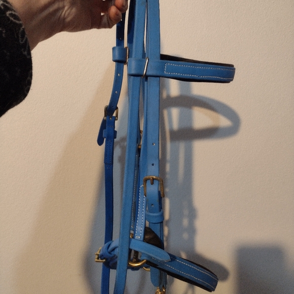 Synthetic bridle and German training rein set Con or horse size adjustable 🐎 - Picture 2 of 5